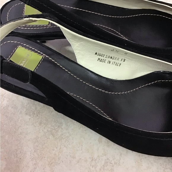 Coach Black Suede Sandra Made in Italy kitten heels size 6 1/2 . - Picture 5 of 8